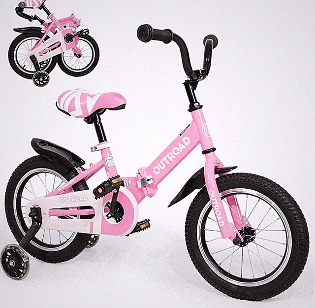 14/16/18 Inch Folding Kids Bike with Training Wheels, Gifts for Girl&Boy Age 3-1