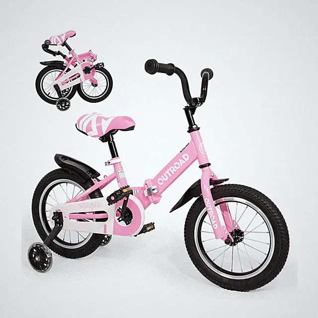 14 Inch Folding Kids Bike w/ Training Wheels, Gifts for Girl&Boy Age 3-10 Years