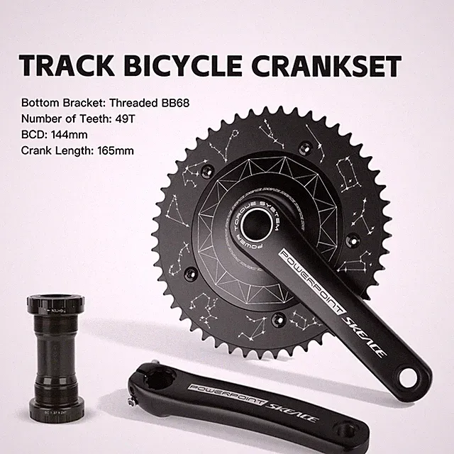 144BCD Fixed-gear Track Bicycle Crankset 49T Chainring Disc Brake 165mm Crank