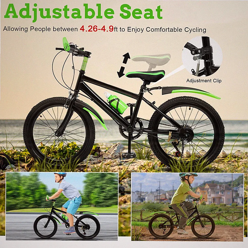 20 Inch Kids Bike Bicycle Children Boys Gril Cycling High Carbon Steel Bike