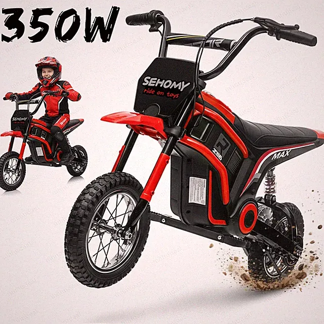 350W Electric Dirt Bike Safe Motorcycle Ride on Toys Best Gift for Boys & Girls