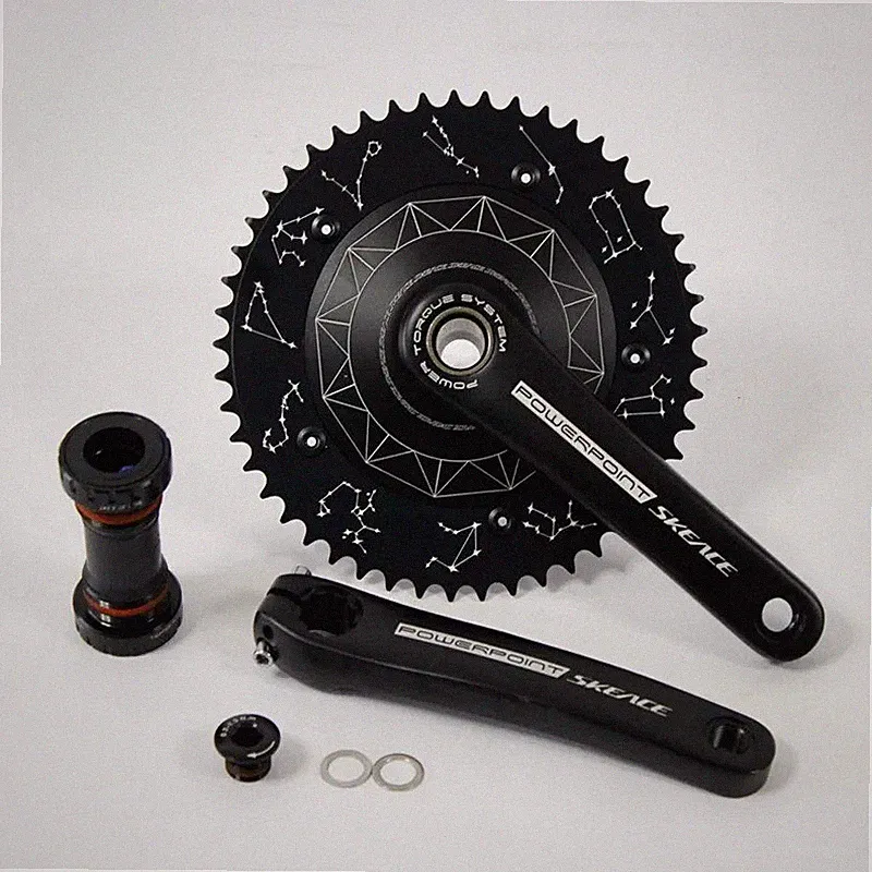 49T Track Bicycle Hollowtech Crankset Single Fixed Gear Chainwheel 165mm 144BCD