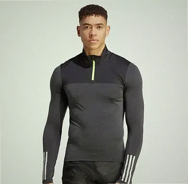 Adidas The Gravel Cycling Long Sleeve Jersey Black Gray HY6192 Men's Size Small