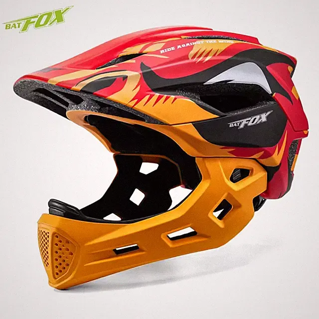 BATFOX Kids Full Face Bike Helmet Detachable Cycling Helmet MTB Bicycle Helmets