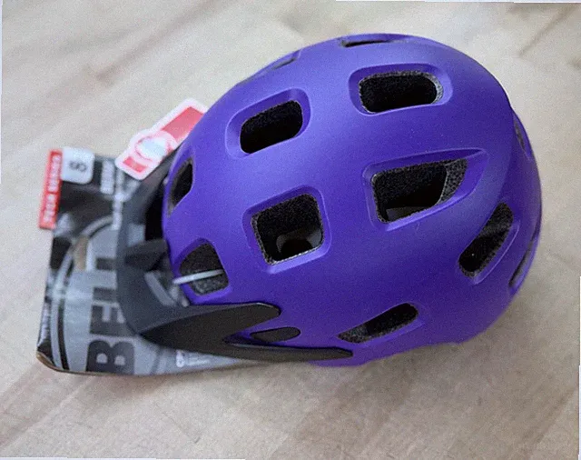 Bell ~ Berm ~ Purple Bike Helmet W/Black Visor ~ Age: 8+ ~ Dial Adjustable ~ New