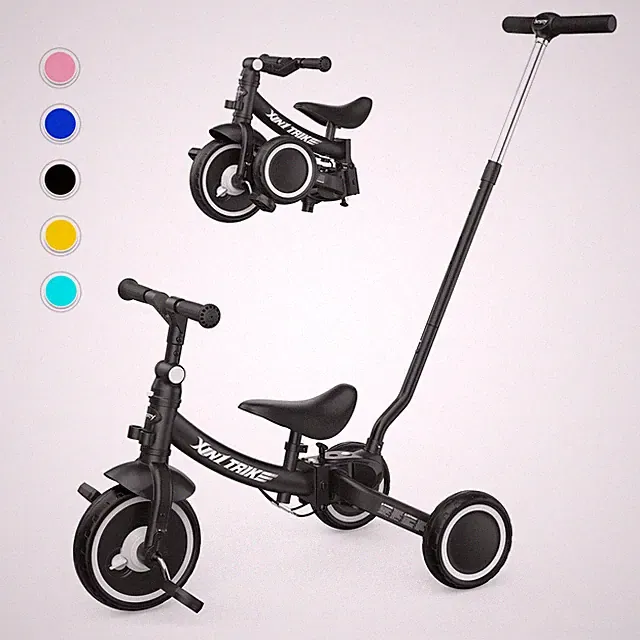 Besrey Toddler Tricycle with Push Handle,Kid Trike for Boy/Girl,Child Bike,Black