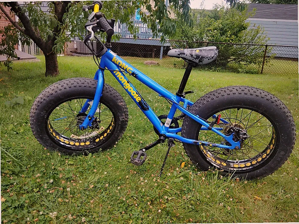 Blue Kong Kid Mongoose BMX Bicycle 20 x 4 inch Wheels Fat Tires