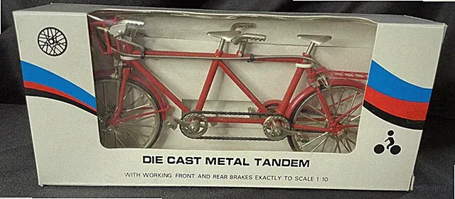 Die Cast Metal Tandem With Working Front and Rear Brakes 1:10 Scale New