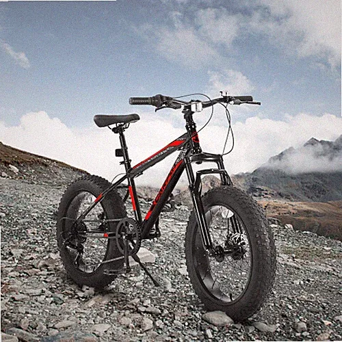 Elecony 20Inch Fat Tire Bike Adult/Youth Full Shimano 7 Speeds Mountain Bike Red