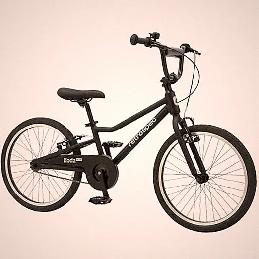 Koda Plus Kids Bike for Boys & Girls Ages 6-8 Years - Matte Black 20 Inch Plus