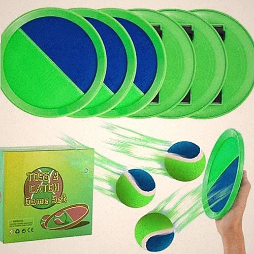 Outside Toys for Kids Ages 4-8 - Toss and Catch Ball Set, Kids Blue+green