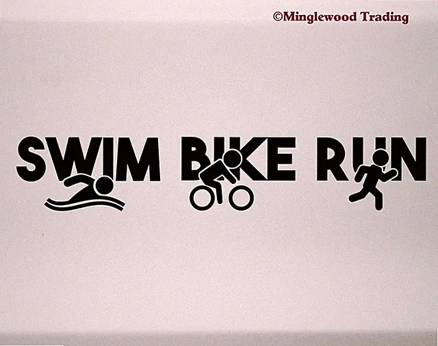 Swim Bike Run Vinyl Decal V2 | Triathlon Race Triathlete Sport | Die Cut Sticker