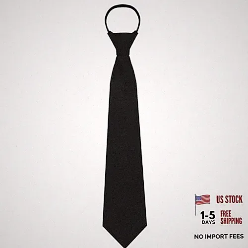 Ties for Women, Pre-tied Zipper Tie Girls/Boys Adjustable Neckties for Black