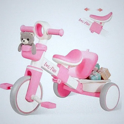 Tricycle for Toddlers 1-3 Years Old Toy, Adjustable Kids Bike for Boys Pink