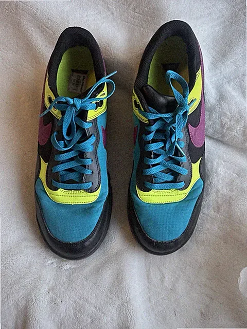 (VINTAGE) NIKE ACG ‘WILD PEG’ UTILITY-BOOT BLACK/RAVE-PINK/TURQ/VOLT MENS 11.5