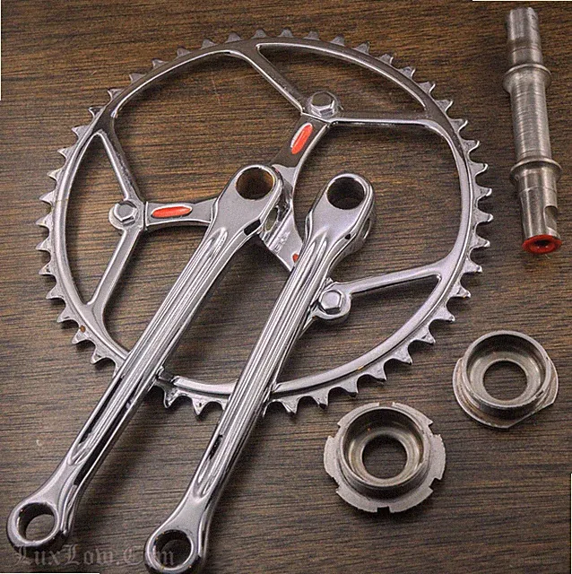 Vintage Steel Cottered Track Bike CRANKS Legnano 48t Chainring Tour Road Bicycle